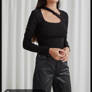 & Other Stories Black Long Sleeve Top
